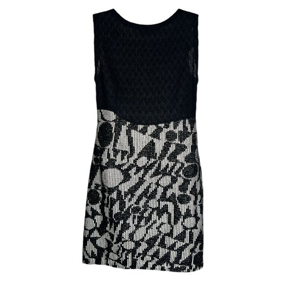 Missoni Spell it Out Mini Dress Y2K Black White Knit Sleeveless Shift Dress Sm - Picture 11 of 15